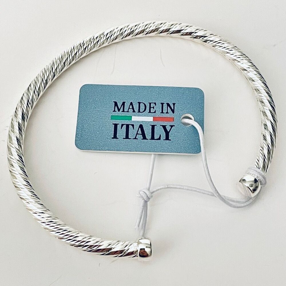 NWT Mia Fiore Made in Italy .925 Sterling Silver Plated Bronze Bangle Bracelet!! - Picture 6 of 12